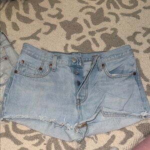 Levi's Light Blue 501 Jean Shorts